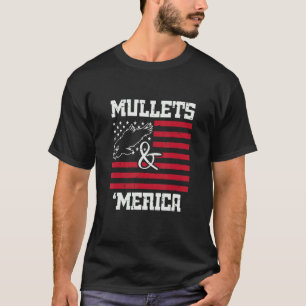 Camiseta Mullets E Merica Eagle American Flag Quarto 4º