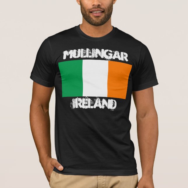 Camiseta Mullingar, Ireland com bandeira irlandesa (Frente)