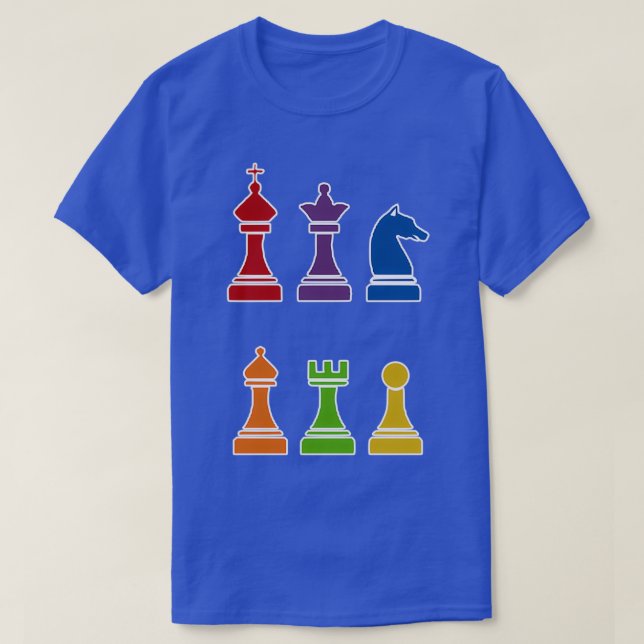 Camiseta Multi Color Chess Piece Design  (Frente do Design)