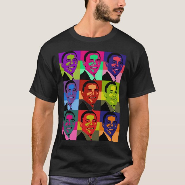 Camiseta Multi de Barack Obama colorido (Frente)