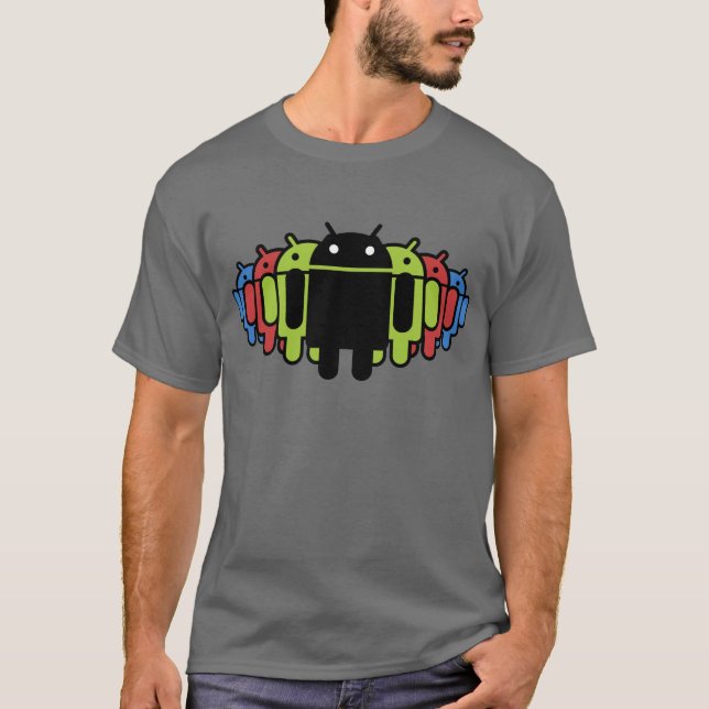 Camiseta Multi exército colorido de Droid (Frente)