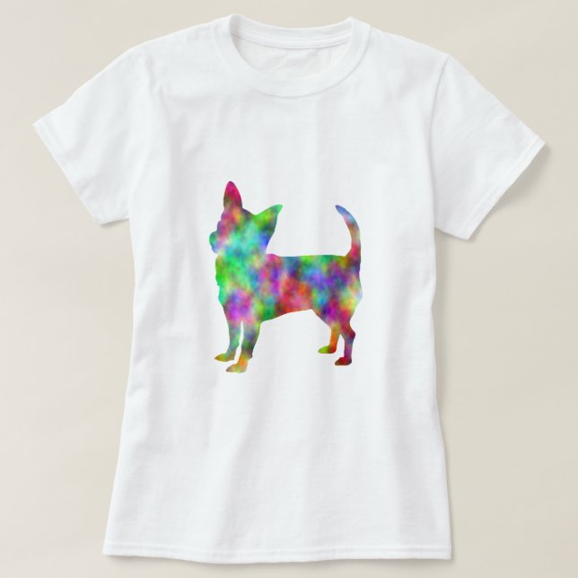 Camiseta Multi roupa da chihuahua da cor (Frente do Design)