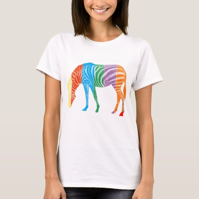 Camiseta Multi zebra colorida (Frente)