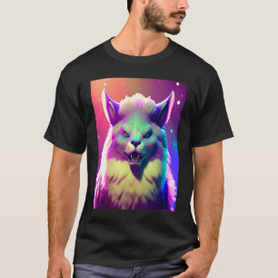 Camiseta Multicolor Pastel Rosa Roxo Azul Gato Gatito Fofin