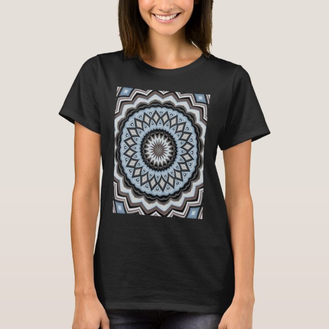 Camiseta Multicolored Symmetrical Circle Pattern Blue Tones (Frente)