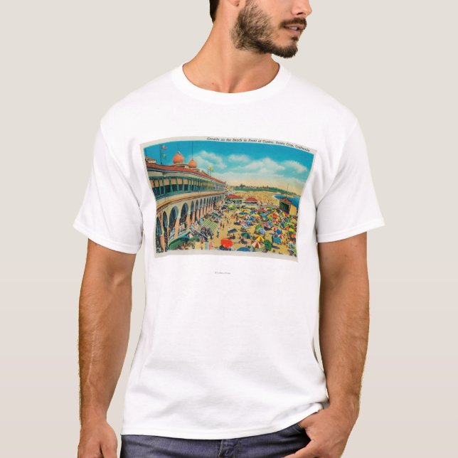 Camiseta Multidões na praia na frente do casino (Frente)