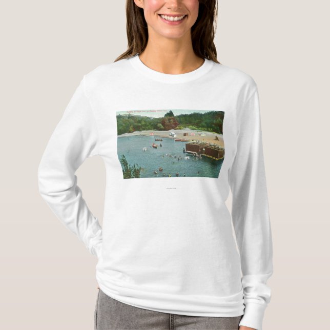 Camiseta Multidões que nadam no rio do russo (Frente)