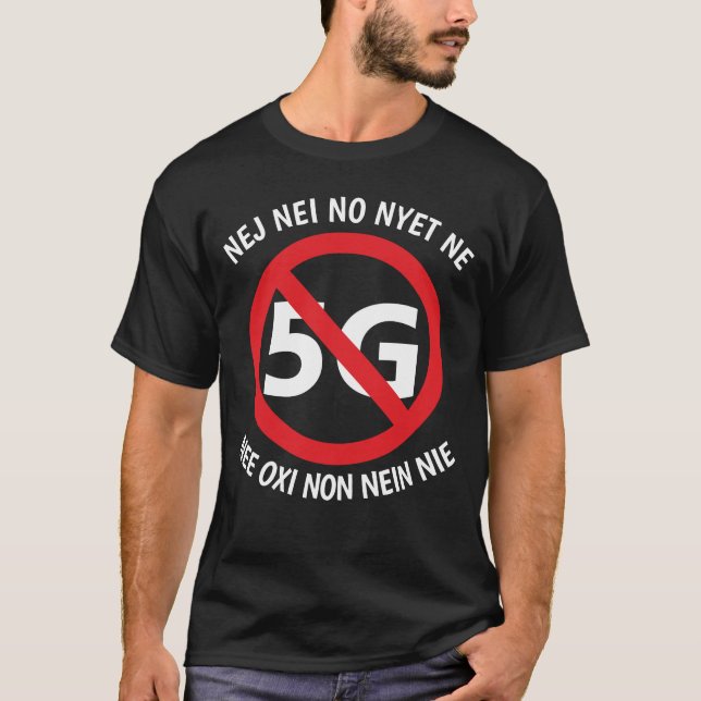 Camiseta Multilingue não ao t-shirt 5G (Frente)