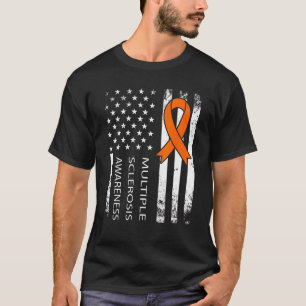 Camiseta Múltipla Esclerose Apoia A Bandeira Americana Para