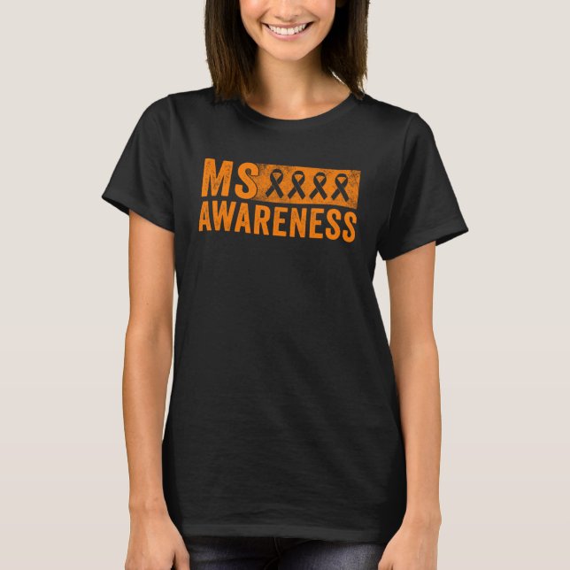 Camiseta Múltipla Esclerose Laranja Homens Mulheres em Guer (Frente)