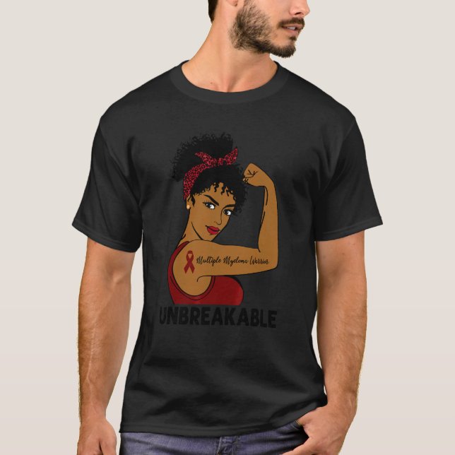 Camiseta Múltiplas Mulheres Negras Guerreiras de Mieloma In (Frente)