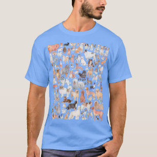 Camiseta Múltiplas Raças de Cachorro Superior para Homens P
