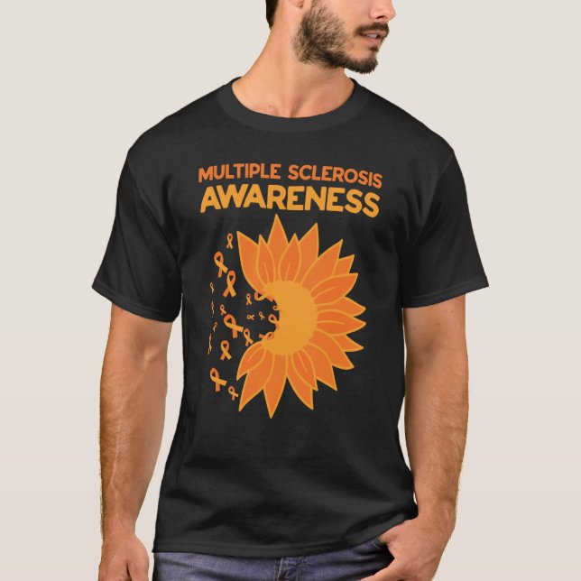 Camiseta Multiple Sclerosis Awareness Month Orange Ribbon a (Frente)