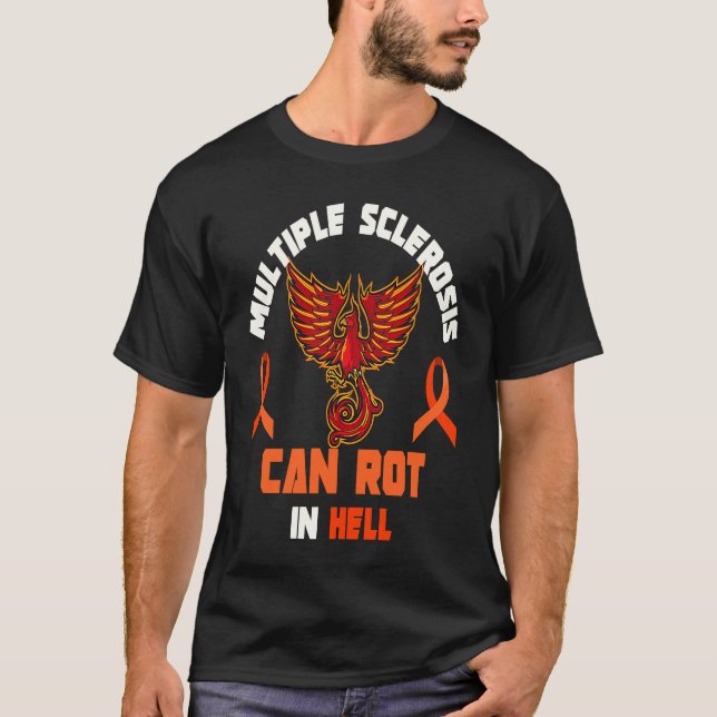 Camiseta Multiple Sclerosis Can Rot In Hell MS Awareness Ri (Frente)