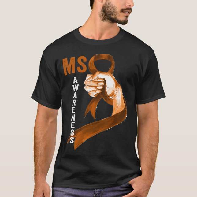 Camiseta Multiple Sclerosis Orange Ribbon Men Women MS Awar (Frente)