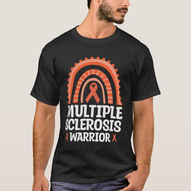 Camiseta Multiple Sclerosis Warrior Orange Ribbon MS Awaren (Frente)