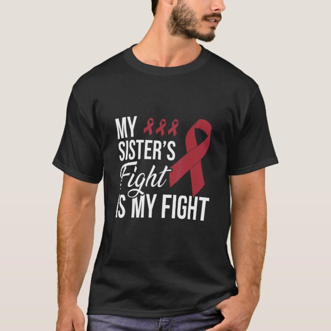 Camiseta Múltiplos mielomas Luta da Minha Irmã (Frente)