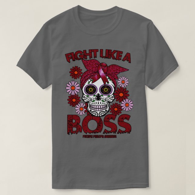 Camiseta Múltiplos Myeloma A consciência luta como chefe (Frente do Design)