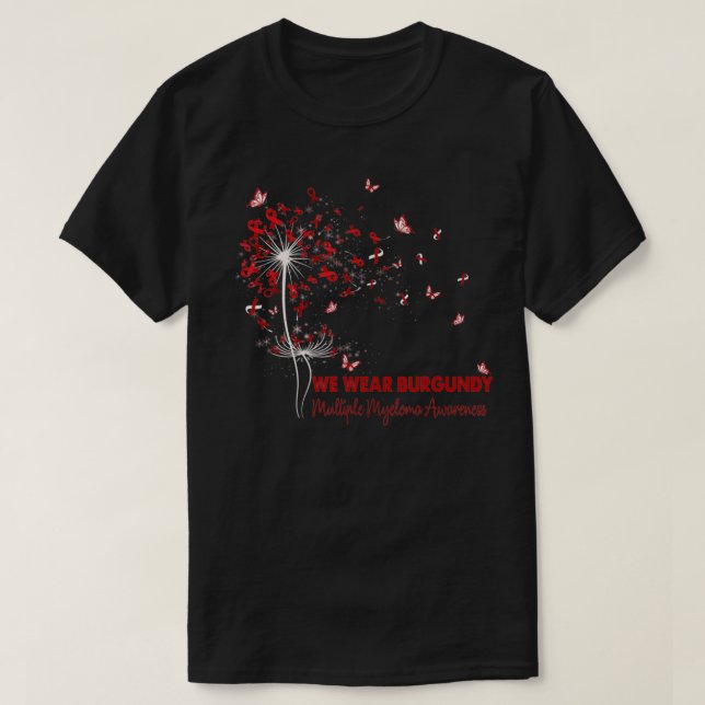 Camiseta Múltiplos Myelomas Sensibilização Fé Esperança Ama (Frente do Design)