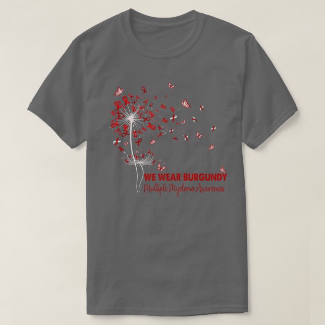 Camiseta Múltiplos Myelomas Sensibilização Fé Esperança Ama (Frente do Design)