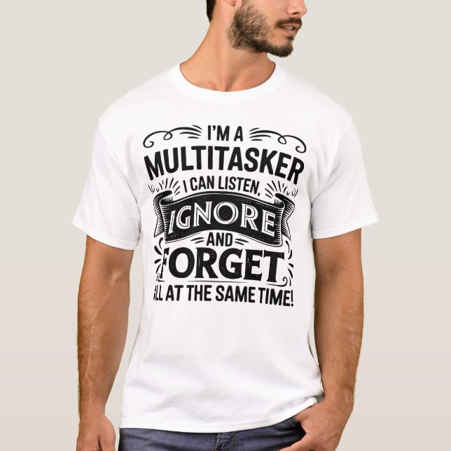 Camiseta Multitarefa Engraçada Sarcástica Encantada Oferta  (Frente)