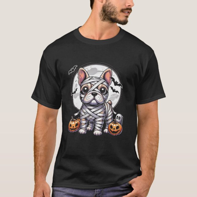 Camiseta Múmia Branca Múmia Cheia Lua Halloween Do (Frente)