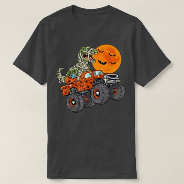 Camiseta Múmia das Halloween T Re Monster Truck Boys Crianç (Frente do Design)