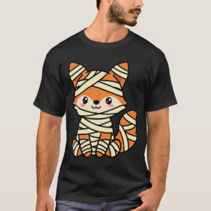 Camiseta Múmia de Raposa Fofa de Halloween