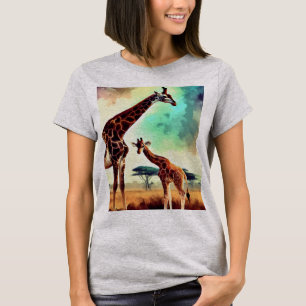 Camiseta Múmia Pintada E Girafa Bebê,