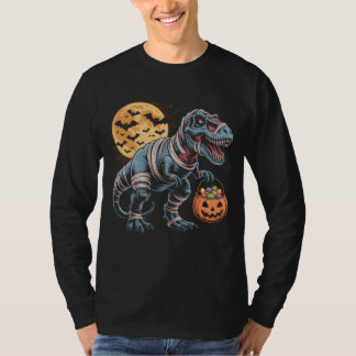 Camiseta Múmia Trex Halloween Doce ou Travessura Lua Cheia