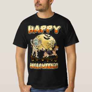Camiseta múmias beagle cão feliz lua de halloween