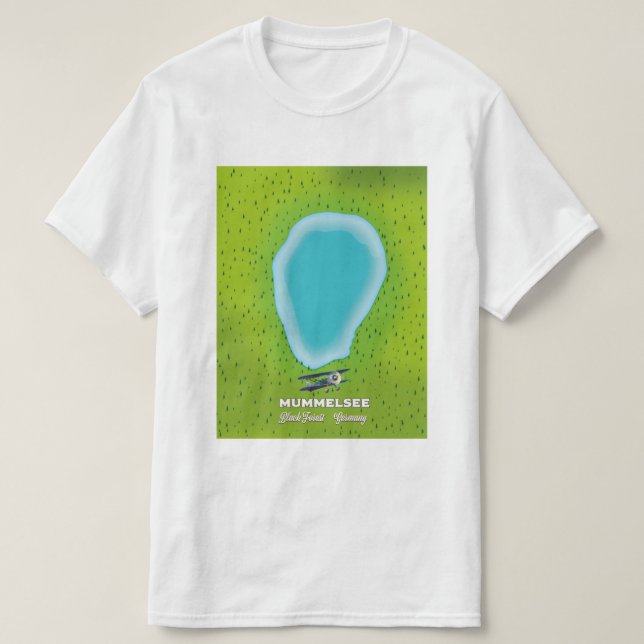 Camiseta Mummelsee Floresta Negra mapa Alemanha. (Frente do Design)