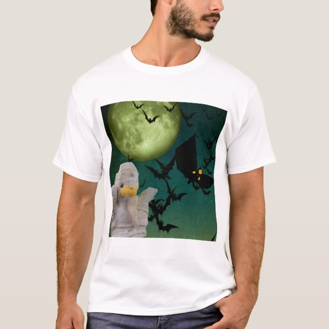 Camiseta Mummy, Bat & Moon Halloween (Frente)