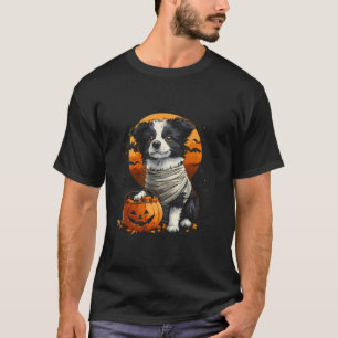 Camiseta Mummy Border Collie Pumpkin Assustador Cão de Hall