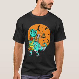 Camiseta Mummy Trex Rex Skeleton com Pumpkin e Candy Toddl