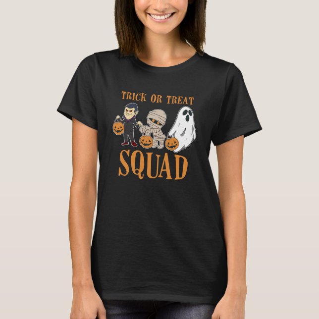 Camiseta Mummy Vampire Ghost Trick ou Trek Party (Frente)