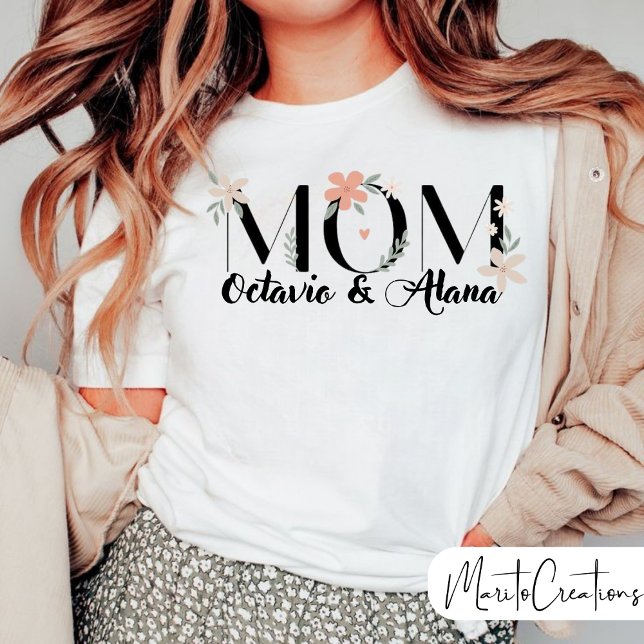 Camiseta Mum's T-shirt to personalise your children's name (Criador carregado)