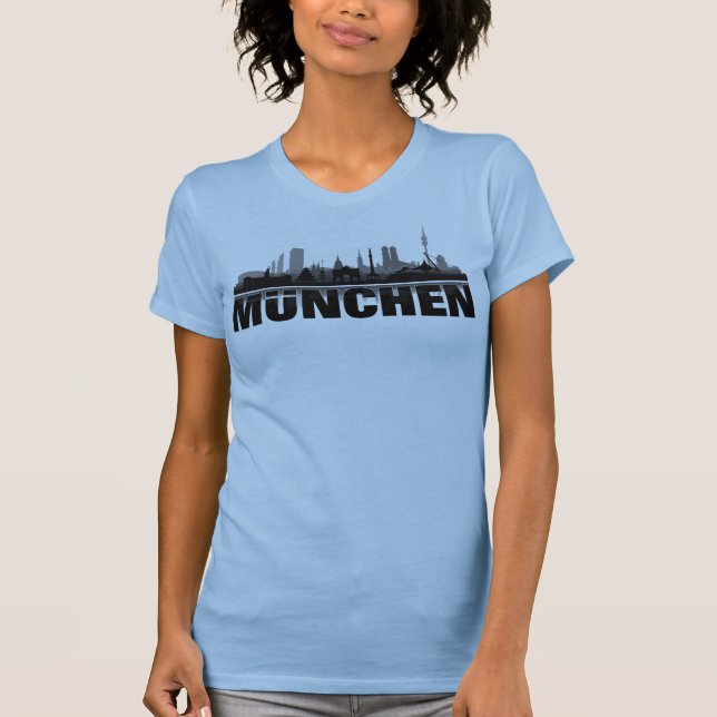 Camiseta München cidade Skyline - TShirt, camisolas/ (Frente)