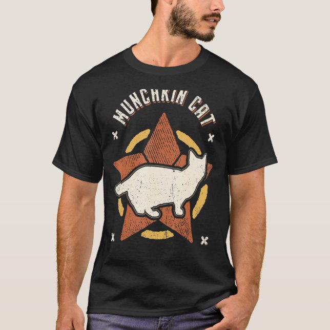 Camiseta Munchkin Cat Vintage Retro Classic Animal (Frente)