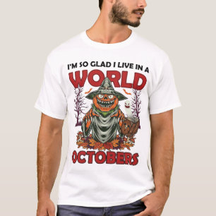 Camiseta Mundial Outubros Halloween Abóbora Bruxa Fantasma