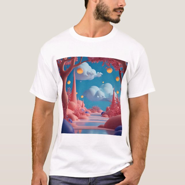Camiseta Mundo Alienigena Rosa (Frente)