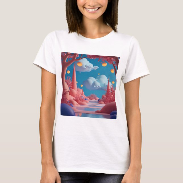 Camiseta Mundo Alienigena Rosa (Frente)