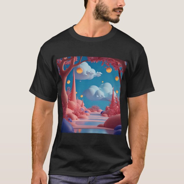 Camiseta Mundo Alienigena Rosa (Frente)