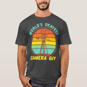 Camiseta Mundo Câmera Okayest Cara Engraçado Retro Cineasta