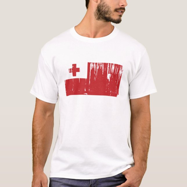 Camiseta Mundo da bandeira de Tonga (Frente)