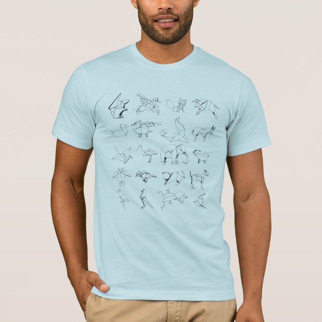 Camiseta Mundo da fauna de Origami (Frente)