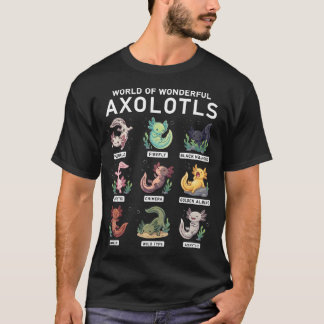 Camiseta Mundo de Axolotes Maravilhosos Axolote Kawaii Fofo