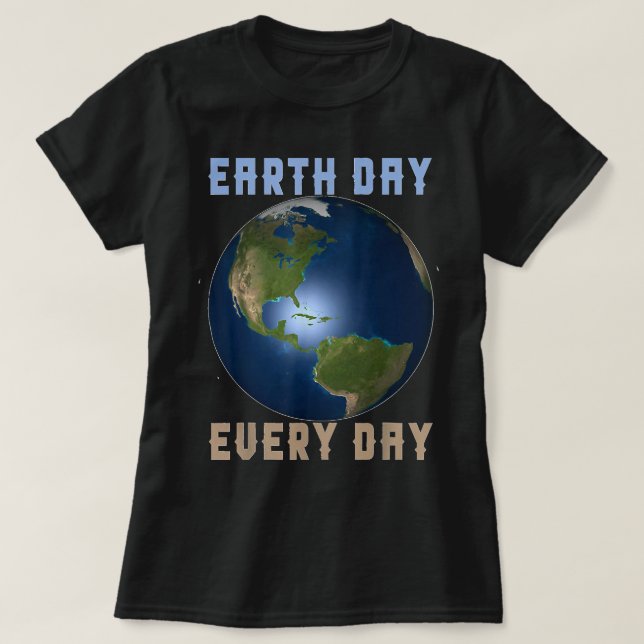 Camiseta Mundo, Dia da Terra conservação ambiental, feliz e (Frente do Design)