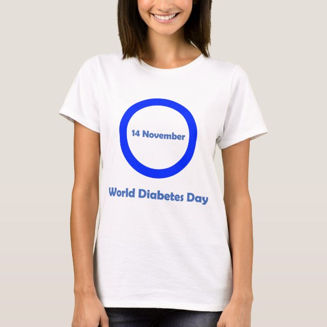 Camiseta Mundo diabetes dia consciência do diabetes do 14 (Frente)
