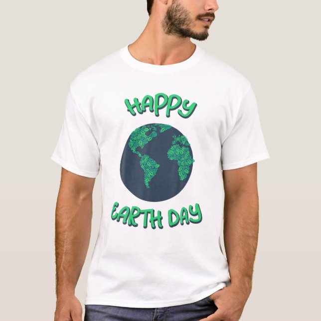 Camiseta Mundo do Dia da Terra Feliz (Frente)